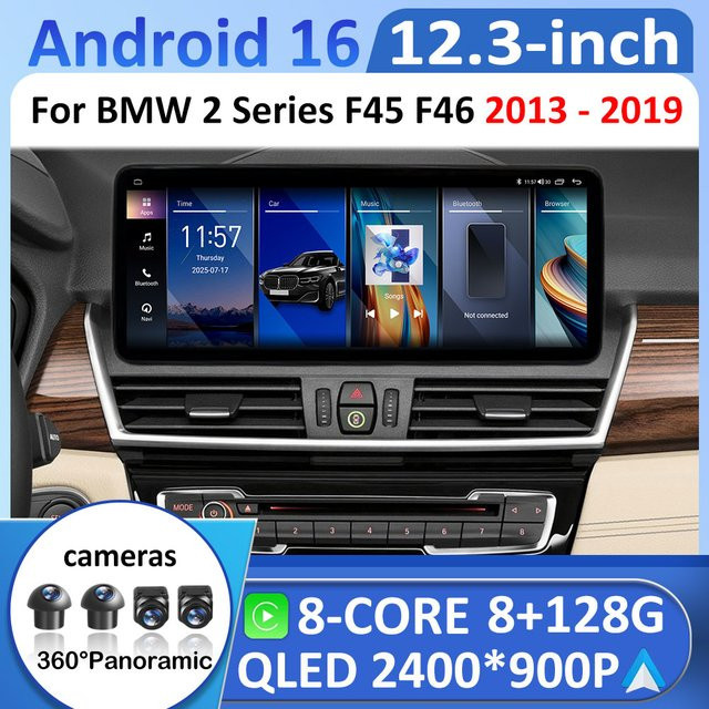 LIARO-NAVI Android 16 Autoradio für BMW 2er Serie F45 F46 (2013-2019) mit 10,33 Zoll HD Touchscreen, Wireless Carplay, WiFi, Bluetooth und GPS in Schwarz - Bild 1