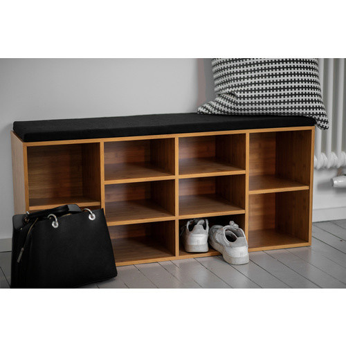 WENKO Schuhbank Loft in Braun mit Stoffpolsterung, B/H/T: 103 x 48 x 29,5 cm - Bild 3