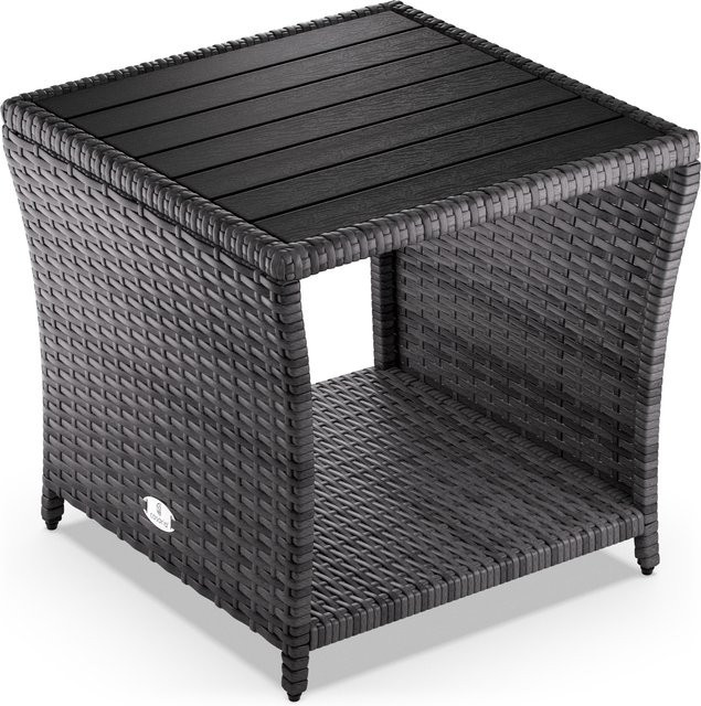 CASARIA Polyrattan Beistelltisch Vedis in Grau für In- und Outdoor-Bereiche B/T/H: 45 x 45 x 40 cm - Bild 1