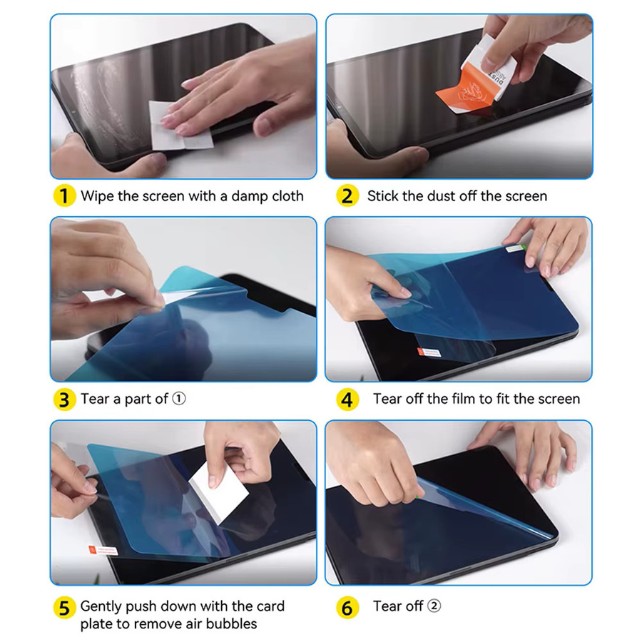 DANYCASE Displayschutzfolie mit Papiergefühl für iPad Air 6 2024 und iPad Pro 11/13 M4, matt und transparent - Bild 6