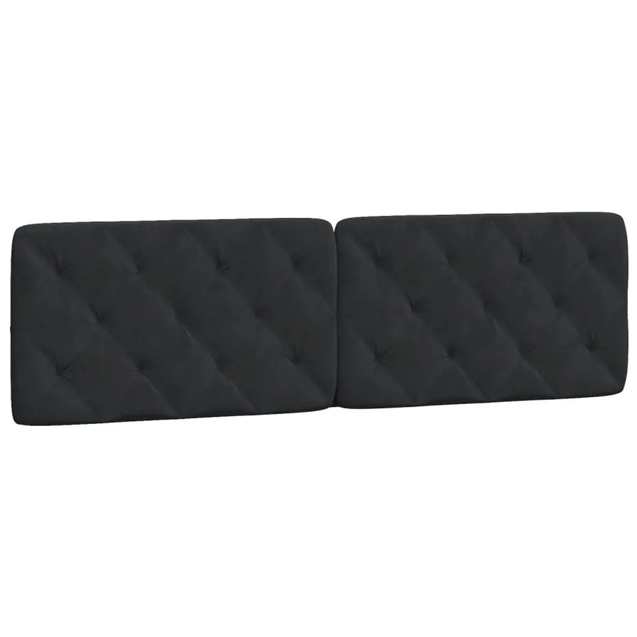 vidaXL Kopfteil-Kissen aus Samt in Schwarz, Breite: 180 cm, Tiefe: 200 cm - Bild 2