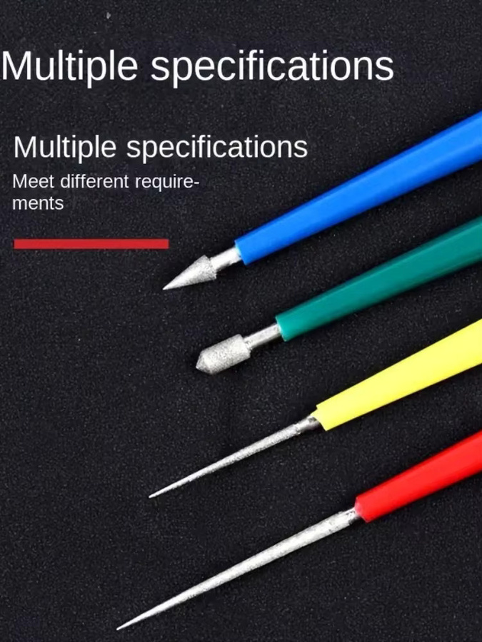 4er-Set manuelle Reibnadeln und Bohrer aus Metall für Perlen, Jade und Bienenwachs in Multicolor - Bild 4