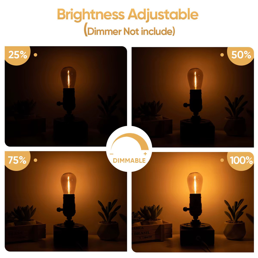 Grensk Vintage LED Glühbirne E27 1W 2200K Warmweiß Bernstein - Bild 3