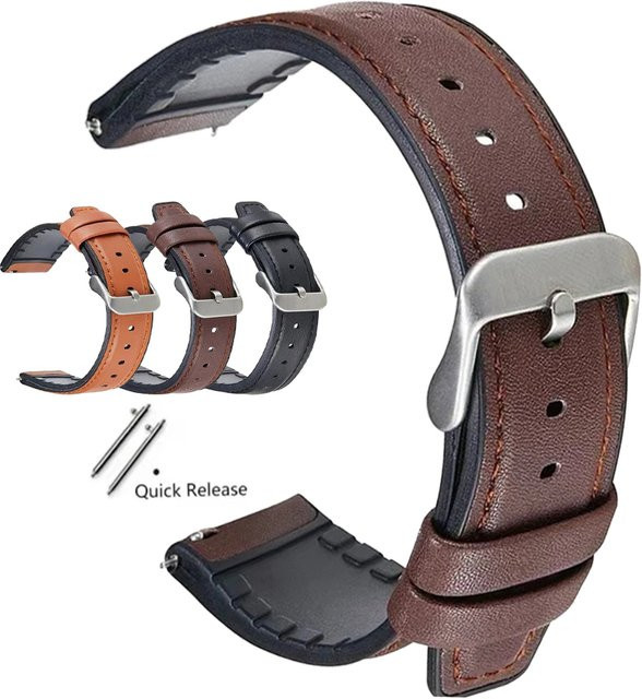Huawei Uhrenarmband, Leder, Silikon, braun, 22 mm, Vintage - Bild 1