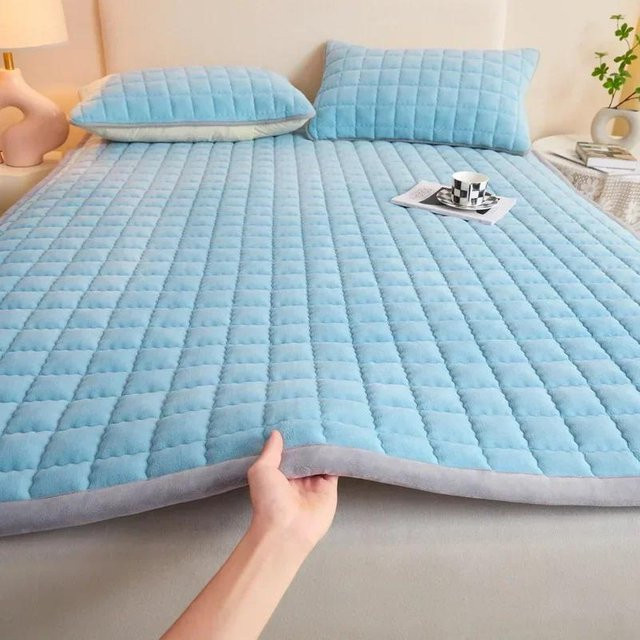 2er-Set weiche Tatami-Matratzen aus Polyester in Blau, atmungsaktiv und antibakteriell, B/T: 74 x 48 cm - Bild 1