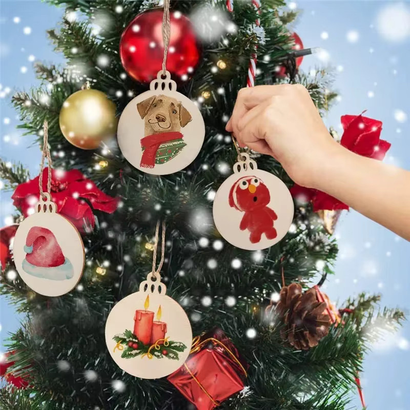 Runde Weihnachtskugeln aus Holz in Braun für deine DIY-Dekoration - Bild 2