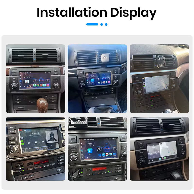 Junsun 7 Zoll Kabelloses CarPlay und Android Auto Autoradio für BMW E46 in Schwarz mit IPS Touchscreen und Multimedia-Funktionen - Bild 2