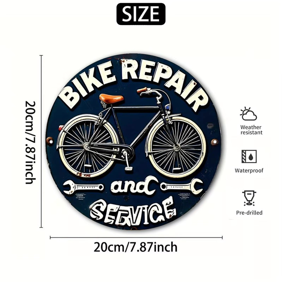 Rundes Metallschild Potdemiel Vintage Cycling Dream aus Aluminium für die Wandgestaltung, Durchmesser: 20 cm - Bild 3