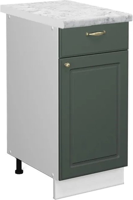Vicco Küchenunterschrank Fame-Line Landhausstil in Grün-Gold-Weiß mit Soft-Close-Türen, B: 40 cm, H: 82 cm, T: 60 cm - Bild 1