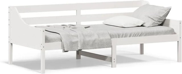 vidaXL Tagesbett aus massivem Kiefernholz in Weiß mit rustikaler Optik, B/T/H: 80 x 200 cm (ohne Matratze) - Bild 1