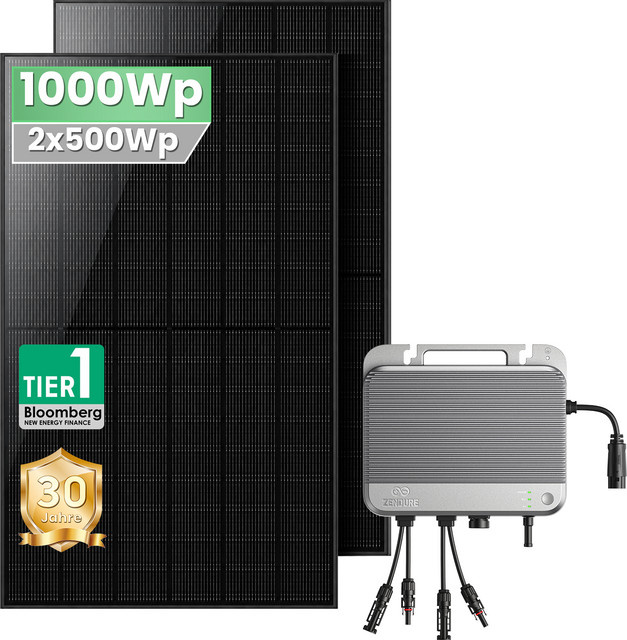 Zendure SolarFlow 800 Hybrid-Wechselrichter mit 2x 500W Solarmodulen - Bild 1
