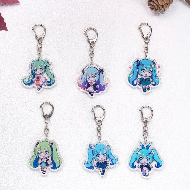 Potdemiel Schlüsselanhänger Anime-Charaktere Hatsune Miku, Acryl, Unisex - Bild 1