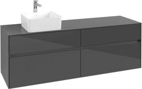 V&B Waschtischunterschrank Collaro in Glossy Grey mit Waschbeckenanschluss links, B/T/H: 160 x 54,8 x 50 cm - Bild 1