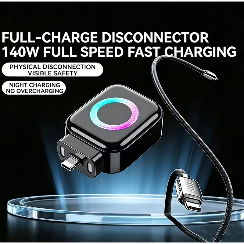KEBIDUMEI 140W Typ-C Ladeadapter mit intelligentem Auto-Stopp-Modus und Anti-Überladung in Silber - Bild 2