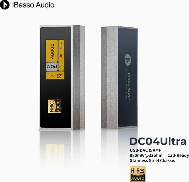 IBasso Jr. DC04 Ultra Tragbarer USB-C DAC Verstärker mit 4,4mm Kopfhöreranschluss in Silber - Bild 1