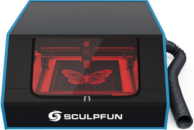 SCULPFUN B1 Rauchdichte und feuerfeste Schutzbox mit Lüfter für Lasergravurmaschinen, Schwarz, B/T/H: 81 x 73 x 38 cm - Bild 1