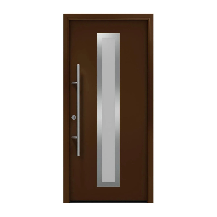 EcoStar Haustür Isopro Secur IPS 700S mit Glaseinsatz in Terrabraun, B: 110 cm, H: 210 cm, DIN Links - Bild 2