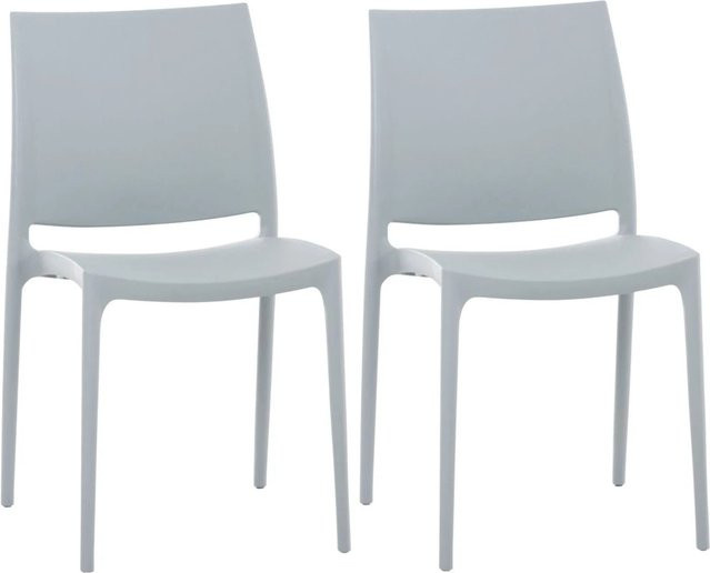 CLP 2er Set Maya Stühle Hellgrau modern aus Kunststoff - Bild 1