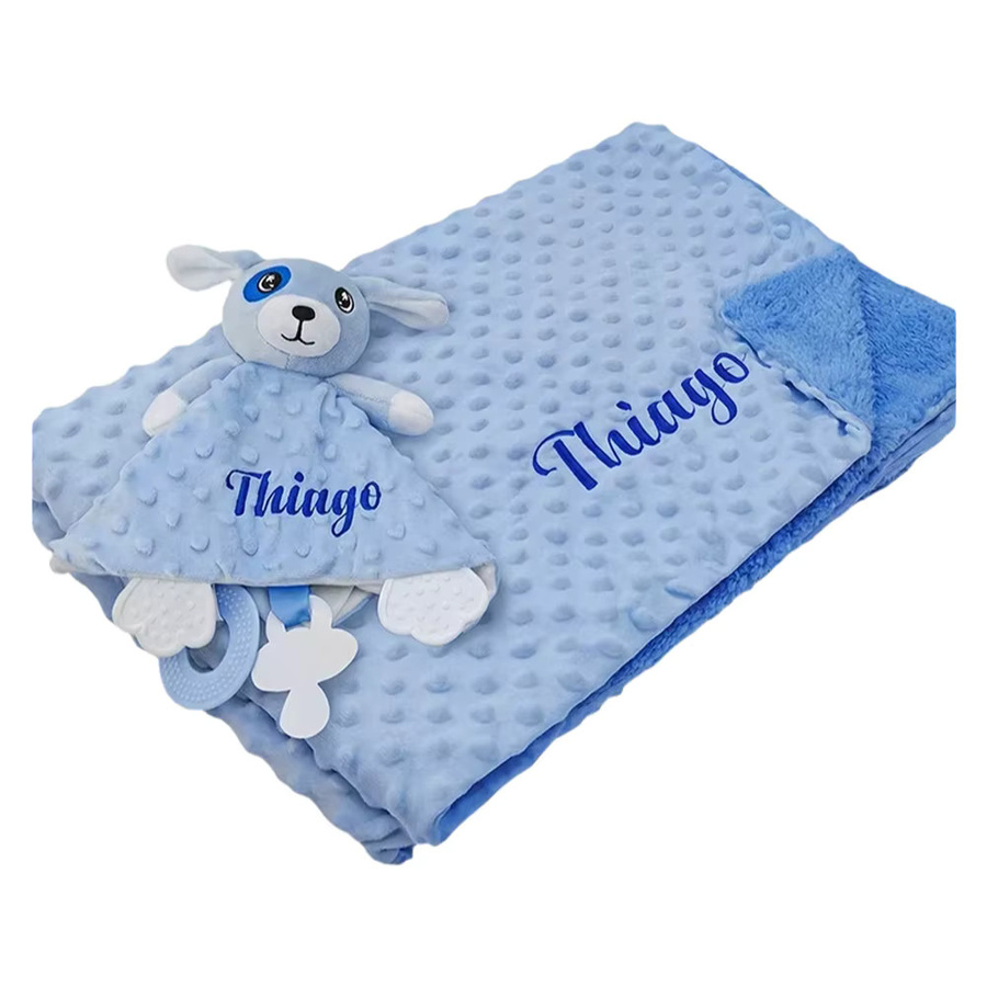 NanBeiCat Personalisiertes Baby-Namens-Schlafset aus 100% Baumwolle mit Tiermotiven in Blau - Bild 2