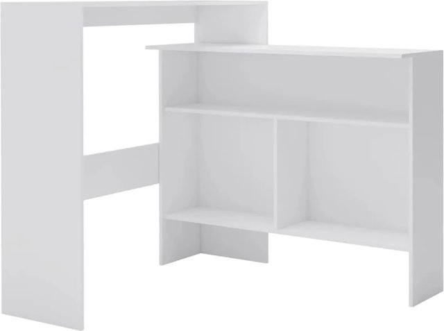 vidaXL Bartisch mit 2 Tischplatten in Weiß, B/T/H: 130 x 40 x 120 cm - Bild 1