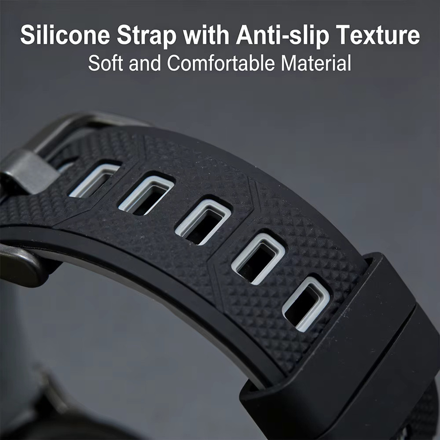 COLMI Uhrenarmband Silikon, Schwarz, Unisex, 22mm - Bild 3