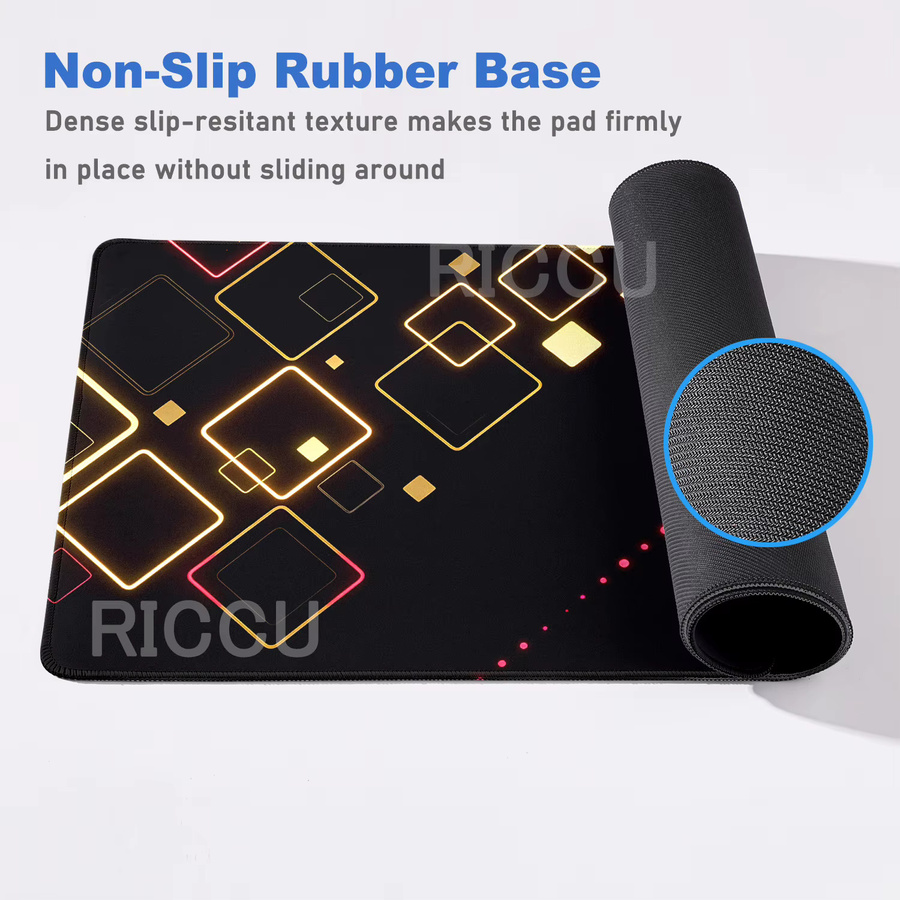 Riccu XXL Gaming-Mauspad mit HD-Druck und geometrischem Design in Multicolour als Schreibtischunterlage für PC und Tastatur - Bild 3