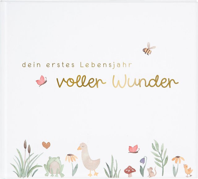 goldbuch Babytagebuch Voller Wunder Wiese in Weiß mit 100 illustrierten Seiten - Bild 1