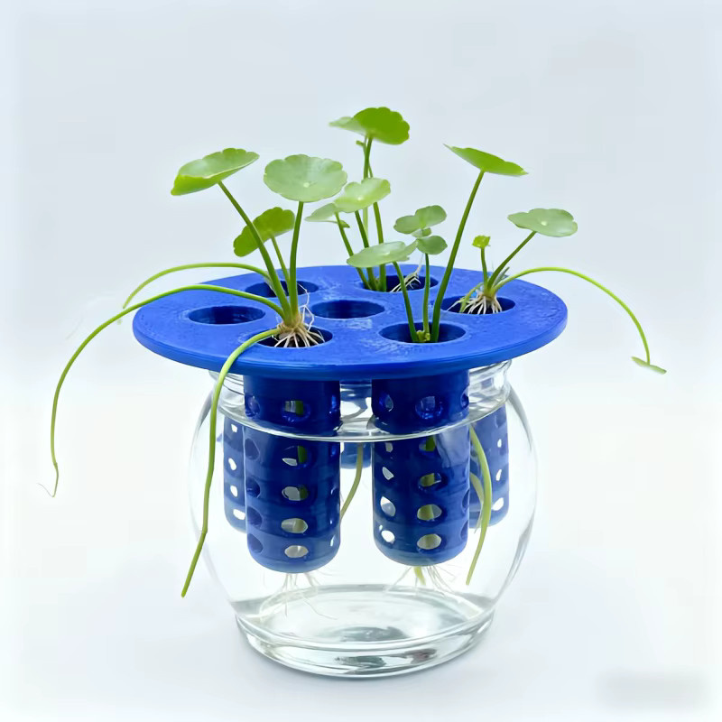 2er-Set YOCITY Garten-Pflanztopf in Blau mit 7 Löchern für Knoblauch und Frühlingszwiebeln, Hydroponik-Pflanzgefäß aus Kunststoff für Blumen und Gemüse - Bild 4
