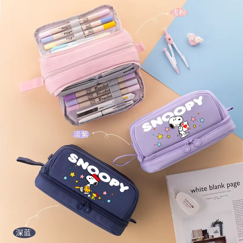 Snoopy Mehrzweck-Federmäppchen aus Polyester als multifunktionale Schreibwarenbox und Make-up-Aufbewahrungstasche - Bild 2