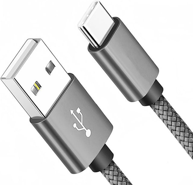 GeydrQ USB-A auf USB-C Schnellladekabel in Gold für Apple iPhone und Samsung Galaxy - Bild 1
