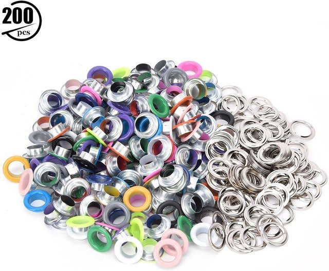 200 Stück Bunte Metall-Ösen für Kleidung und Dekoration inklusive Unterlegscheiben von ZuiyouSports1 in verschiedenen Größen 8mm und 10mm - Bild 1