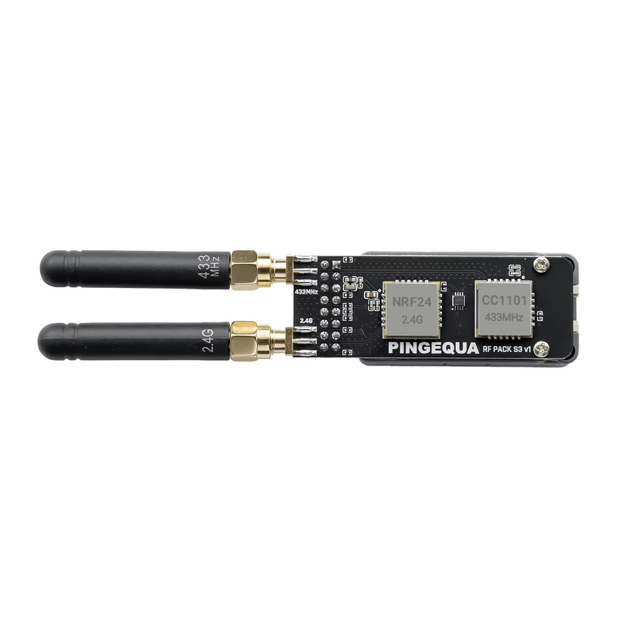 PINGEQUA RF PACK S3 Entwicklungsboard für M5Stack StickS3, 433MHz CC1101 & NRF24L01 RF Explorer, Bruce-kompatibel, Schwarz - Bild 2
