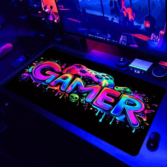 Mairuige Gaming-Mauspad mit Gamepad-Muster, XXL Schreibtischunterlage für Gamer und Büro, rutschfest - Bild 1