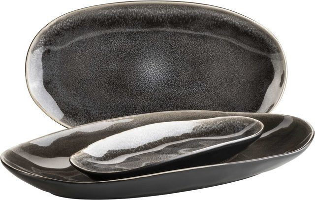 Mäser Plattenset Niara Organic aus Keramik in Braun und Schwarz - Bild 1