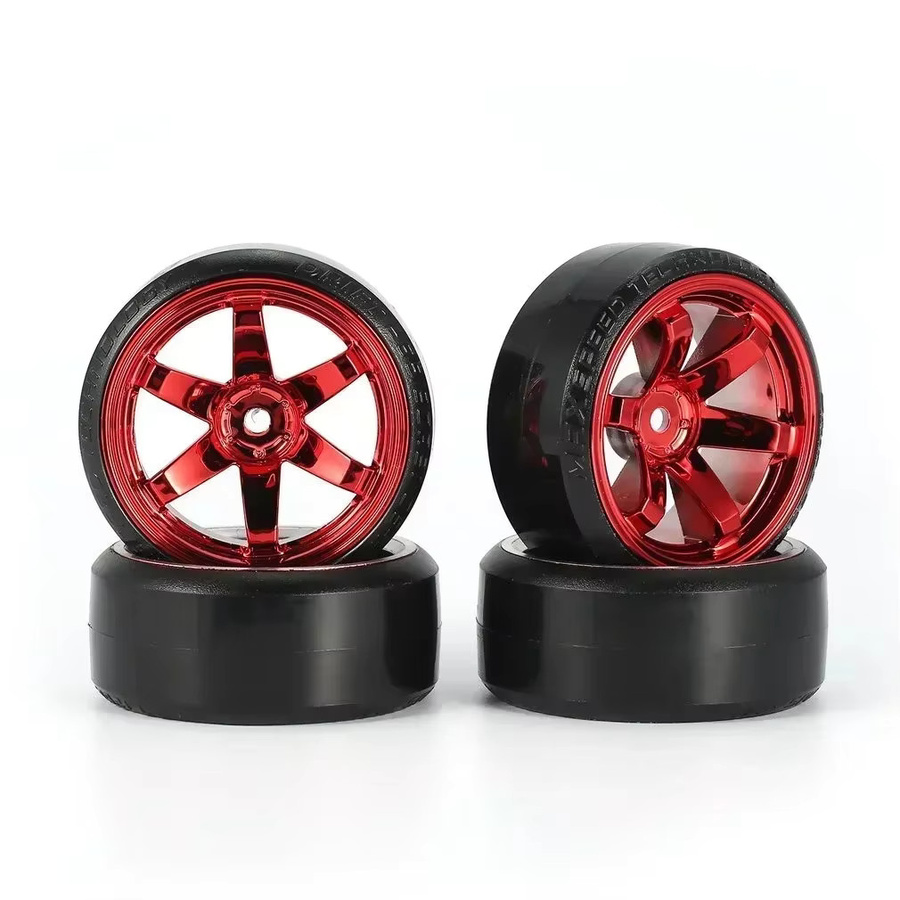 NeebRC RC Auto Reifen, 4-teiliges Set, 1:10, 60mm, Hartplastik, Schwarz - Bild 3