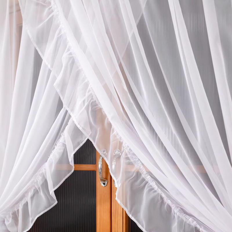 FLYINGCURTAINS Lichtfilter-Fenstervorhang mit Rüschenbesatz und Stangeneinschub, Weiß, Breite: 150 cm, Höhe: 150 cm - Bild 5