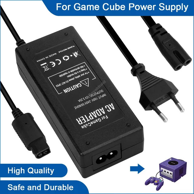 HeroAngel AC-Adapter Netzteil für GameCube Videospielkonsole in Schwarz - Bild 1