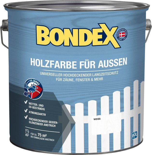Bondex Holzfarbe für Außen Weiß, 7,5 l - Bild 1