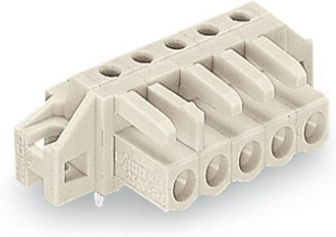 WAGO Buchsengehäuse-Platine 722, 12 Polzahl, Rastermaß: 5 mm, Farbe: beige, 25 Stück - Bild 1