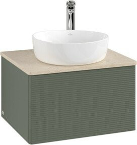 V&B Waschtischunterschrank Antao mit Frontstruktur und Beleuchtung, lackiert, B/T/H: 60 x 36 x 50 cm - Bild 1