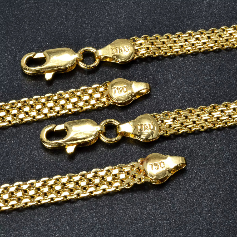 Halskette 18 Karat vergoldet, unregelmäßige Texturen, Unisex - Bild 4