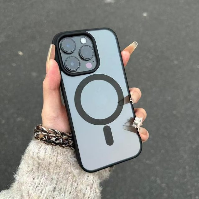 Ricestate Magnetische Matte Hülle für iPhone kompatibel mit MagSafe, Transparent - Bild 1