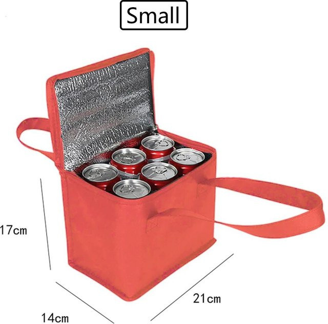 Isolierte Lunch-Kühltasche von Binchi Outdoor Product, faltbare Thermotasche für Picknick und Lebensmittel, auslaufsicher, Schwarz oder Rot - Bild 1