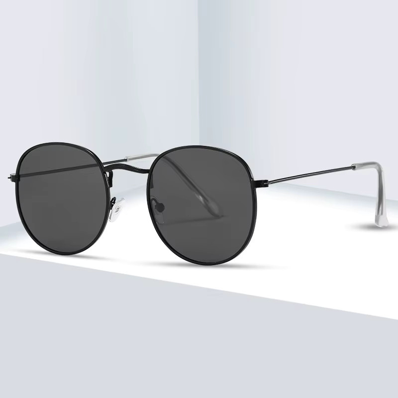 Rooftrellen Sonnenbrille, Rund, Vollrand, Metall, Polarisiert, Unisex - Bild 2