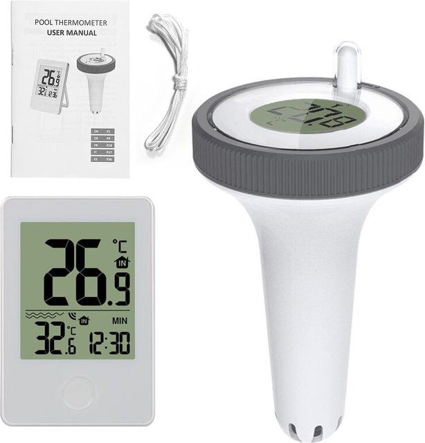Digitales schwimmendes Thermometer von meterk, wasserdichtes Thermometer für Schwimmbad, Spa, Aquarium und Außenbereich - Bild 1