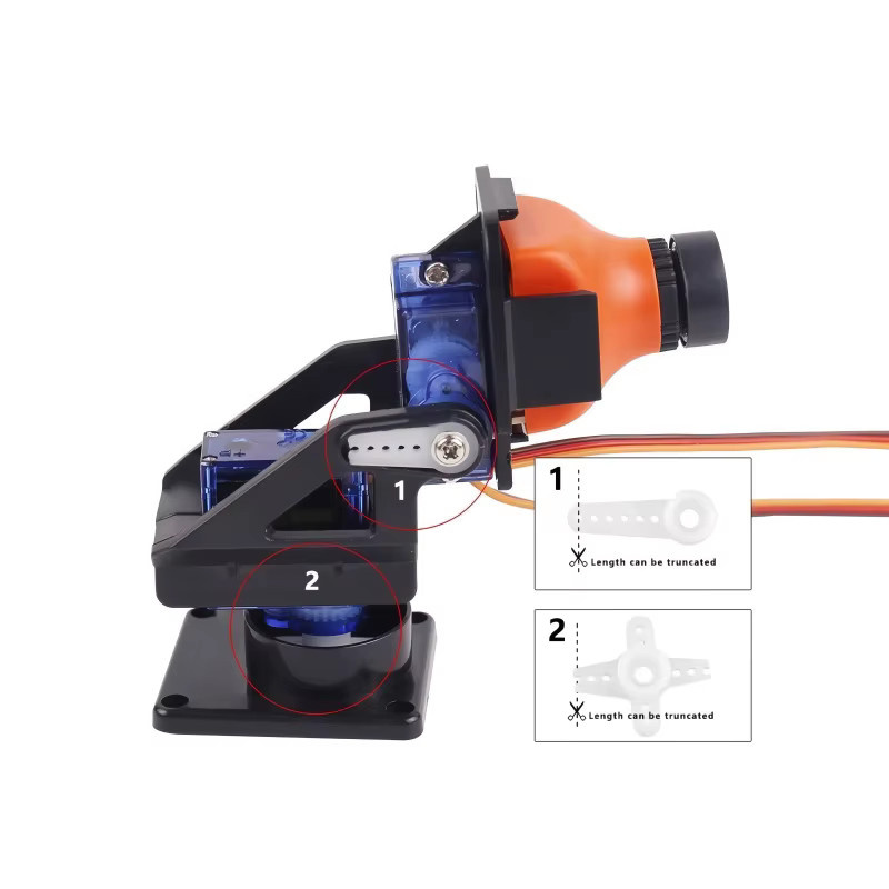 KePaQi SG90 2DOF Servo Gimbal, zweiachsiger mechanischer Arm, Kunststoff, Schwarz - Bild 3