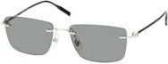 Montblanc MB 0429S Sonnenbrille, randlos, rechteckig, Metall, Herren, silver grey - Bild 1