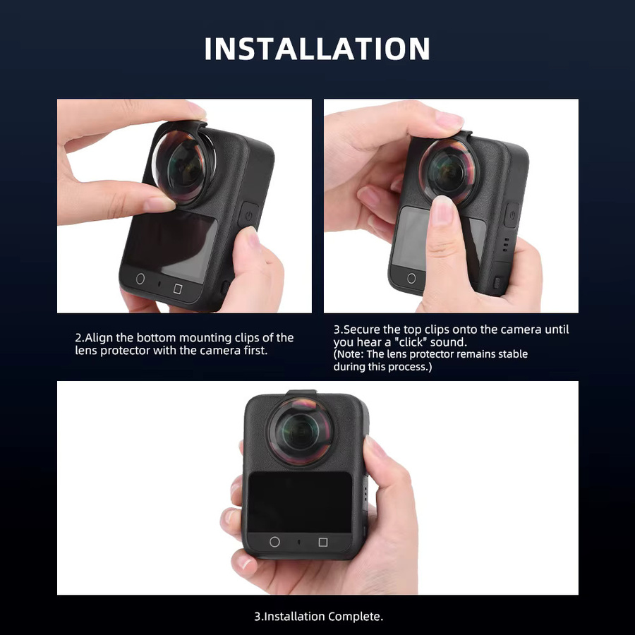 DJI Osmo 360 Objektivschutz aus gehärtetem Glas in Transparent, kratzfest und stoßfest - Bild 4