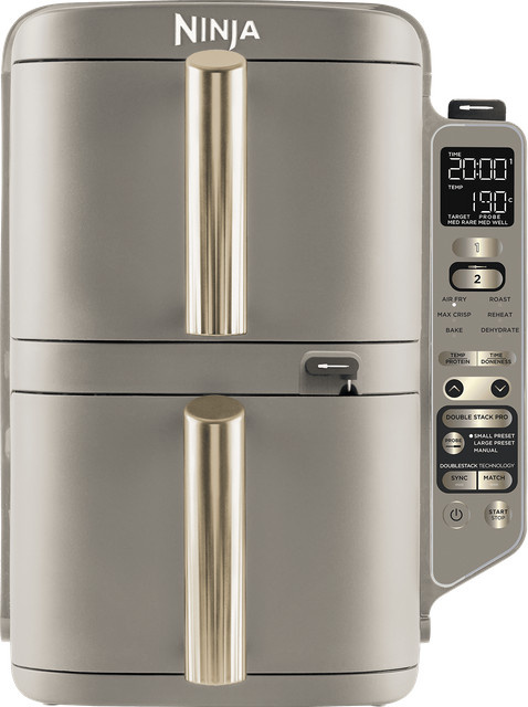 Ninja Double Stack XL Heißluftfritteuse mit 2 Schubladen und Smart Cook System, 9,5 l, Steingold/Grau - Bild 1