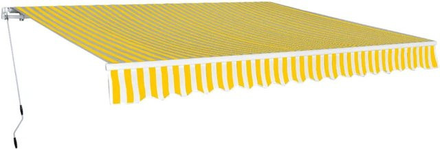 furnicato Gelenkarmmarkise aus Aluminium und Polyester in Gelb/Weiß, Breite: 400 cm - Bild 1